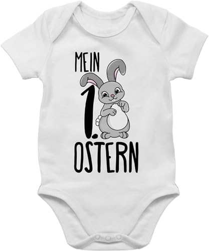 Baby Body Junge Mädchen - Ostergeschenke - Mein erstes Ostern Hase - 1/3 Monate - Weiß - first easter neu geboren kinder kleidung erste outfit osterkleidung oster 1. strampler babys geschenk von Shirtracer