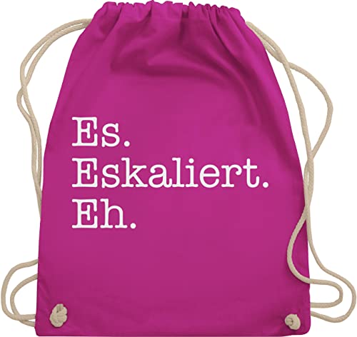 Turnbeutel Rucksack - Party & Alkohol Damen - Es eskaliert eh - Unisize - Fuchsia - sportbeutel trinken saufrucksack sauf malle beutel festivalrucksack trinkgeschenke alki spruch stoffrucksack von Shirtracer