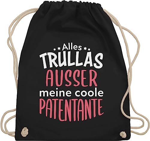 Turnbeutel Rucksack - Geschenk Taufpatin - Alles Trullas ausser meine coole Patentante - Unisize - Schwarz - patentanten godi beutel patin für stoffbeutel paten tante taufe tasche gotti beste bag von Shirtracer