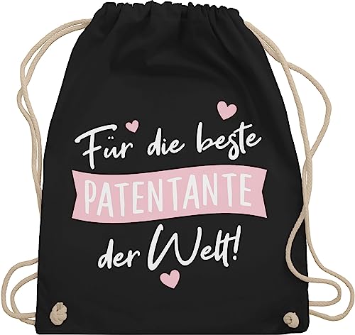 Turnbeutel Rucksack - Geschenk Taufpatin - Für die beste Patentante der Welt! - weiß - Unisize - Schwarz - geschenke patentanten godi tasche patin paten beutel gotti partentante stoffsackerl tante von Shirtracer