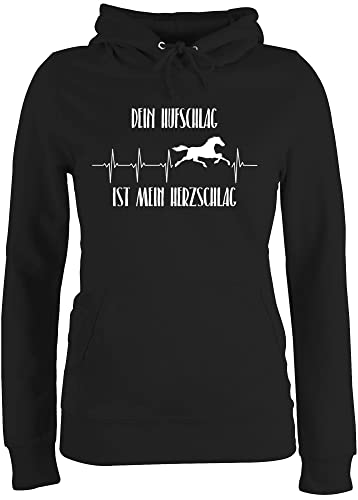 Pullover Damen Hoodie Frauen - Pferde - Dein Hufschlag ist Mein Herzschlag - XS - Schwarz - reitpulli reitoberteil pferdeliebhaber pferdef Hoody pferdepullies pferdepulloverdamen sprüche Pferd Pullover Damen Hoodie Frauen - Pferde - Dein Hufschlag ist Mein Herzschlag - XS - Schwarz - reitpulli reitoberteil pferdeliebhaber pferdef Hoody pferdepullies pferdepulloverdamen sprüche Pferd von Shirtracer