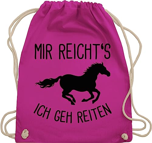 Turnbeutel Rucksack - Pferde Geschenk und Zubehör - Mir reichts ich geh Reiten mit Pferd - Unisize - Fuchsia - kinderrucksack tier reiter pferdeliebhaber stoffrucksack pferderucksack mädchen von Shirtracer