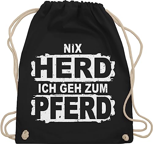 Turnbeutel Rucksack - Pferde - Taschen - Nix Herd ich geh zum Pferd - Unisize - Schwarz - tasche für reiter pferdebeutel pferdeliebhaber stoffrucksack pferderucksäcke reiten turnsack reitrucksack von Shirtracer