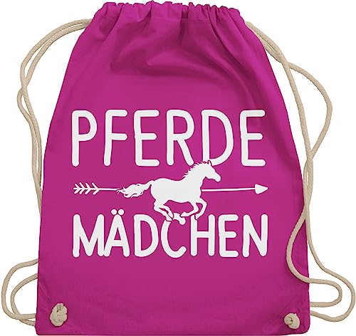 Shirtracer Turnbeutel Rucksack - Taschen - Pferde Mädchen - Pferdemädchen - Unisize - Fuchsia - reiterin turnsack pferdetasche pferderucksäcke pferd statement tasche geschenke für pferdefreunde von Shirtracer