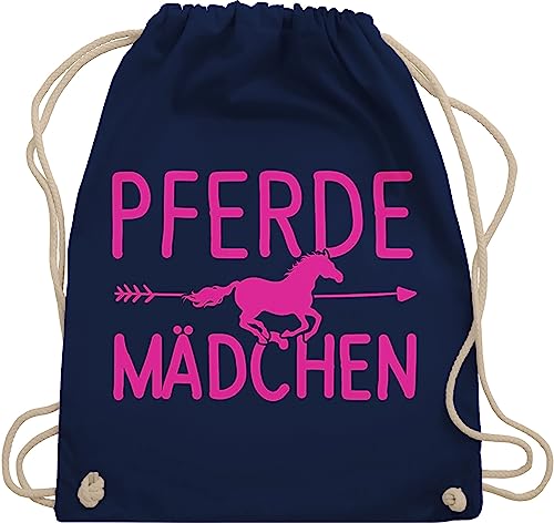 Turnbeutel Rucksack - Taschen - Pferde Mädchen Geschenk Pferdemädchen I Pferdeliebhaberin Geschenke Reiterin - Unisize - Navy Blau - pferdezubehör stalltasche pferd pferdeliebhaber von Shirtracer