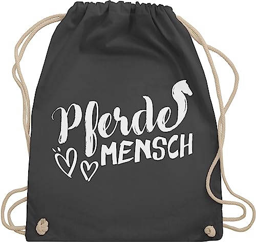 Turnbeutel Rucksack - Pferde - Taschen - Pferdemensch - Unisize - Dunkelgrau - reiter turn tasche sportbeutel sprüche reiten sportrucksack pferd horse baumwoll mädchen pferd, stoff kinder geschenk von Shirtracer