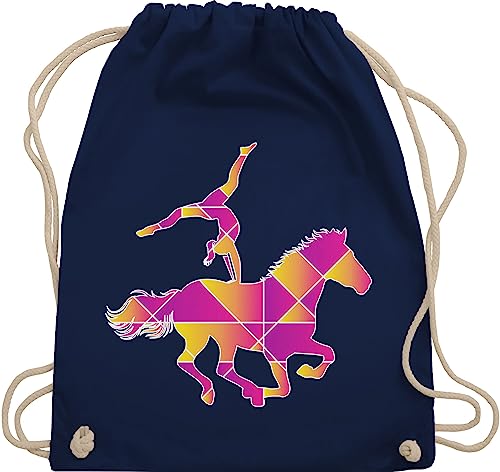 Shirtracer Turnbeutel Rucksack - Pferde Geschenk und Reiten Zubehör - Voltigieren Mädchen Pferd Pferdemotiv - Unisize - Navy Blau - pferdegeschenke beutel baumwolle horse stoffbeutel kordelzug horses von Shirtracer