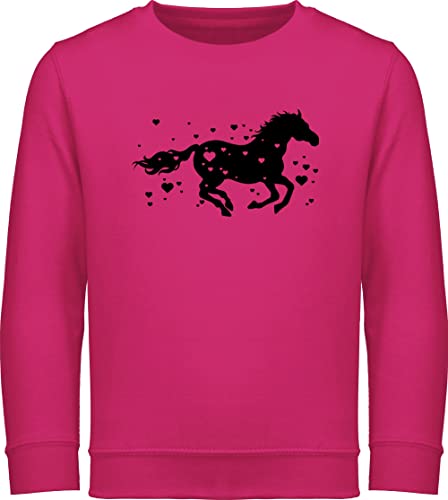 Sweatshirt Kinder Pullover für Jungen Mädchen - Pferde Reiten Laufendes Pferd - 152 (12/13 Jahre) - Fuchsia - pferdeliebhaberin Reiterin reiterinnen pferdefan pferdebesitzer Pferd, reitersache von Shirtracer