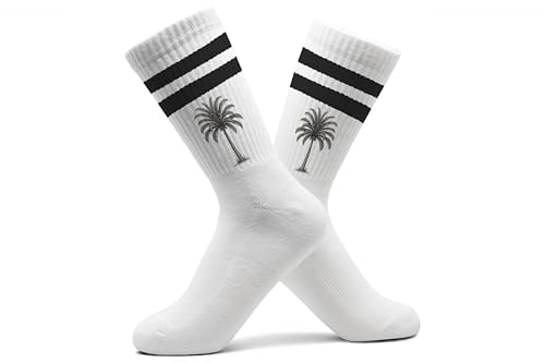 Pflanzen - Palmen Socken mit Palme Tennissocken mit Palmenmotiv I - 37-41 - Schwarz - palm socks damen herren von Shirtracer