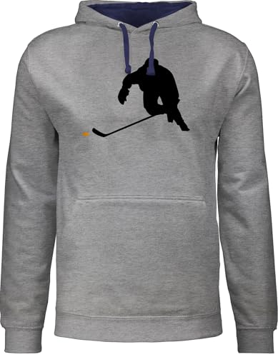 Pullover Herren Frauen Hoodie Kontrast zweifarbig - Eishockey Sprint - XS - Grau meliert/Navy Blau - Hockey Ice Hoddies Icehockey Geschenk kapputzenpolover Eishockey-Fanartikel hoddis Spieler Pulli Pullover Herren Frauen Hoodie Kontrast zweifarbig - Eishockey Sprint - XS - Grau meliert/Navy Blau - Hockey Ice Hoddies Icehockey Geschenk kapputzenpolover Eishockey-Fanartikel hoddis Spieler Pulli von Shirtracer