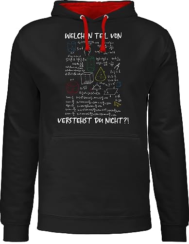 Pullover Herren Frauen Hoodie Kontrast zweifarbig - Lehrer - Welchen Teil von Mathe Physik Rechnen verstehst du nicht I Geschenk Mathelehrer I Mathelehrerin - L - Schwarz/Rot - für männlichen von Shirtracer