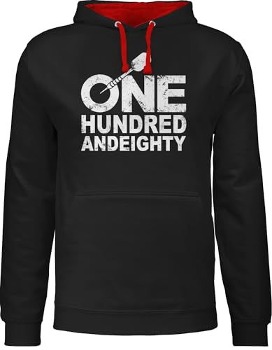 Shirtracer Pullover Herren Frauen Hoodie Kontrast zweifarbig - One Hundred and Eighty - weiß - XXL - Schwarz/Rot - Sport Dart Pulli Darts Hoodies Damen Shirtracer Pullover Herren Frauen Hoodie Kontrast zweifarbig - One Hundred and Eighty - weiß - XXL - Schwarz/Rot - Sport Dart Pulli Darts Hoodies Damen von Shirtracer