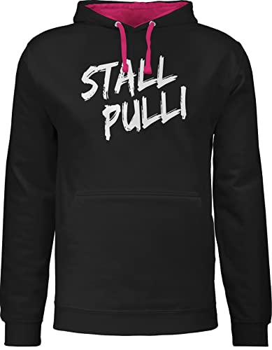 Shirtracer Pullover Herren Frauen Hoodie Kontrast zweifarbig - Damen - Stallpulli I Geschenk Reiten I Pferde Geschenke I Pferdeliebhaber - L - Schwarz/Fuchsia - Pulli sprüche Pferd stall Oberteile von Shirtracer