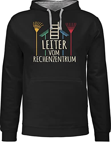 Shirtracer Pullover Herren Frauen Hoodie Kontrast zweifarbig - & Männer Geschenke - Leiter vom Rechenzentrum hell - L - Schwarz/Grau meliert - männertag Garten Kapuzenpullover gärtner gärtnern von Shirtracer