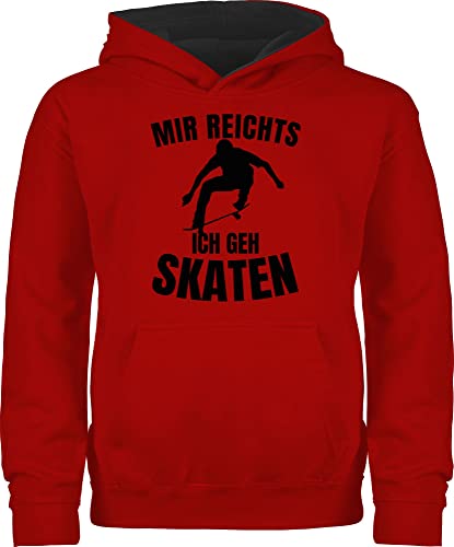 Shirtracer Pullover Kinder Hoodie Jungen Mädchen - Sport Kleidung - Mir reichts ich GEH Skaten - schwarz - 140 (9/11 Jahre) - Rot/Schwarz - Skater Pulli Skate von Shirtracer