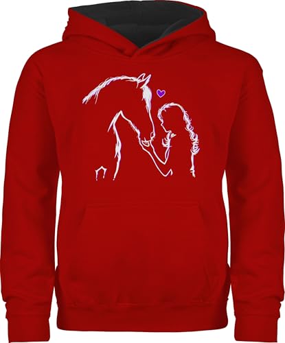 Shirtracer Pullover Kinder Hoodie Jungen - Pferd und Reiterin Geschenk Pferde Mädchen Geschenk Pferd Geschenke Pferdeliebhaber I Reiten Geschenke für Pferdefreunde I Reitlehrerin - 140 (9/11 Jahre) von Shirtracer