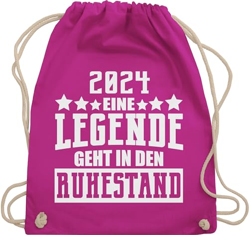 Turnbeutel Rucksack - Rentner Geschenk Rente - 2024 - Eine Legende geht in den Ruhestand - Unisize - Fuchsia - renteneintritt mann bags pensionär stofftasche pensionisten baumwollbeutel renten von Shirtracer