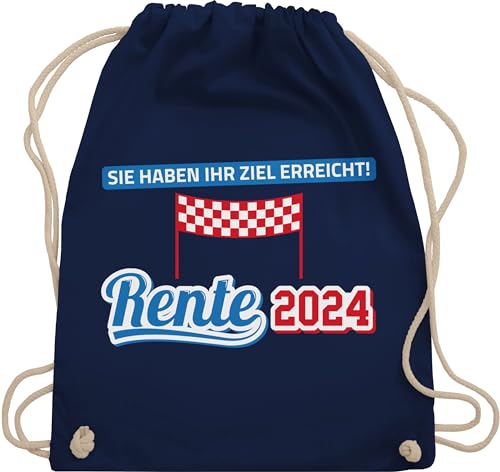 Turnbeutel Rucksack - Rentner Geschenk - Rente 2024 - Unisize - Navy Blau - ruhestand ziel erreicht beutel renter sie haben ihr tasche abschied kollegen bags abschiedsgeschenk kollege stoffbeutel von Shirtracer