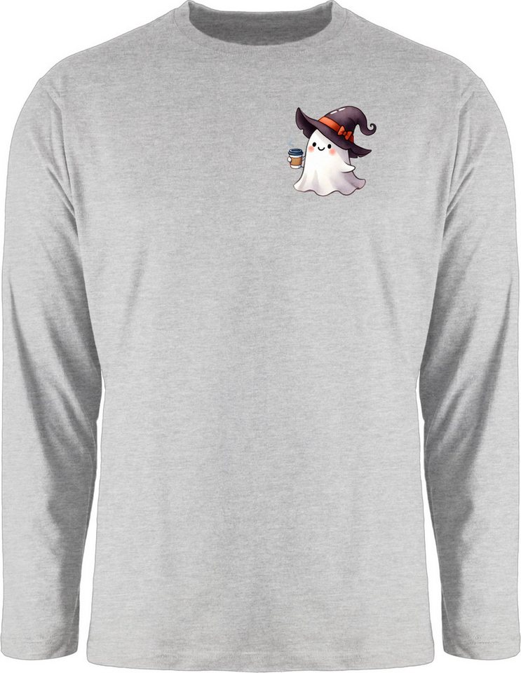 Shirtracer Rundhalsshirt Cooles Geister Motiv mit Kaffee, Halloween Kaffeemotiv Halloween Kostüme Herren von Shirtracer