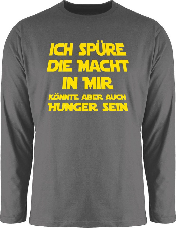 Shirtracer Rundhalsshirt Ich spüre die Macht in mir Könnte aber auch Hunger sein Sprüche Statement mit Spruch von Shirtracer