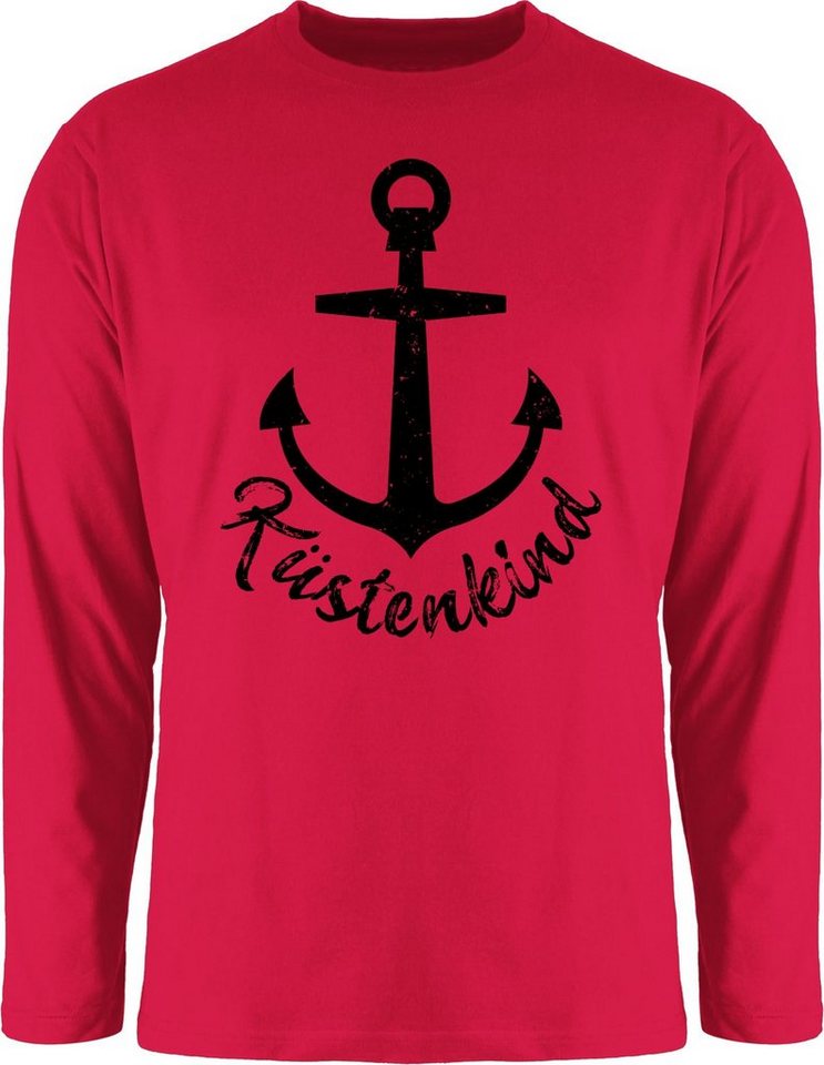 Shirtracer Rundhalsshirt Küstenkind mit Anker - schwarz Sprüche Statement von Shirtracer