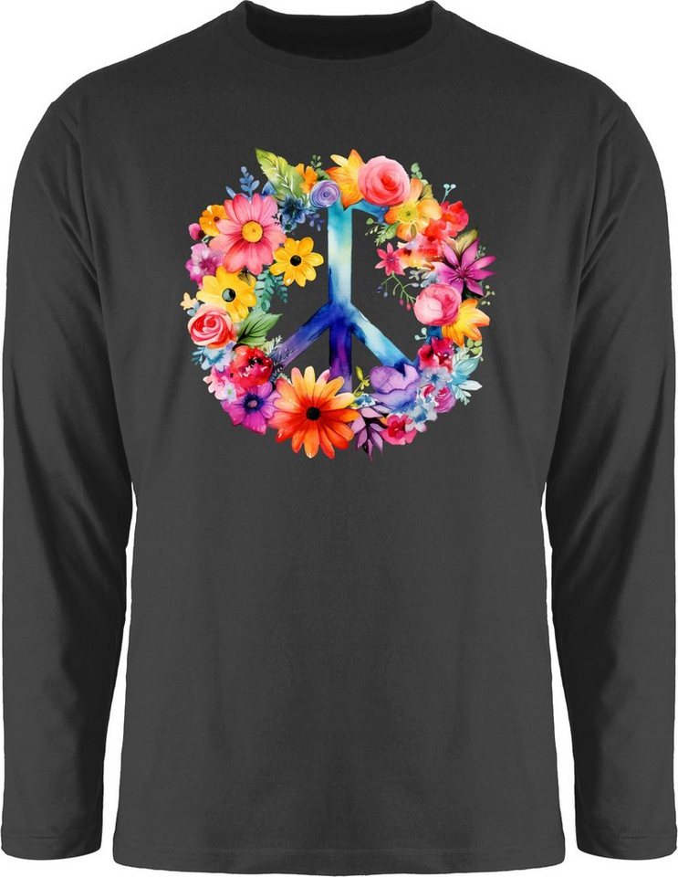 Shirtracer Rundhalsshirt Peacezeichen Peace-Symbol Hippie Frieden 60er 70er Flow Power Flowerpo Statement Shirtracer Rundhalsshirt Peacezeichen Peace-Symbol Hippie Frieden 60er 70er Flow Power Flowerpo Statement von Shirtracer
