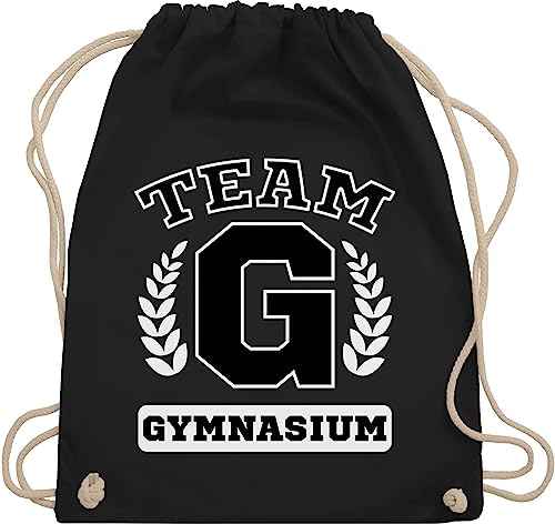 Shirtracer Turnbeutel Rucksack - Schulanfang & Einschulung Geschenk - Team Gymnasium - Unisize - Schwarz - geschenke abschluss grundschule einschulung-schulanfang schulanfänger 5 klasse stoffbeutel von Shirtracer