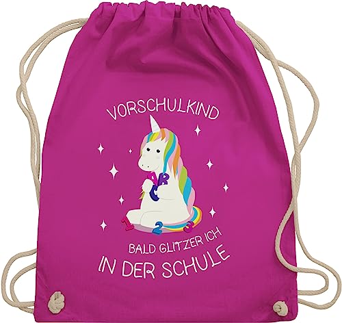 Shirtracer Turnbeutel Rucksack - Schulanfang & Einschulung Geschenk - Vorschul-Kind Einhorn - Unisize - Fuchsia - vorschul beutel einschulung-schulanfang schulanfänger männer sportsack vorschule von Shirtracer