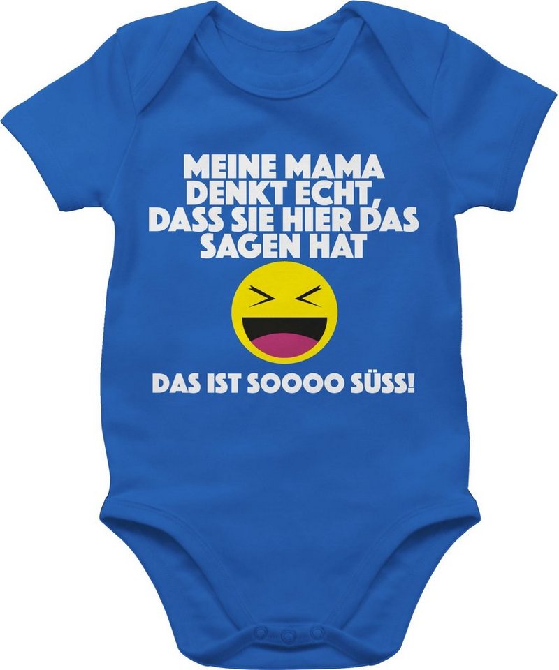 Shirtracer Shirtbody Emoticon - Meine Mama denkt echt, dass sie hier das sagen hat. Das ist Sprüche Baby von Shirtracer