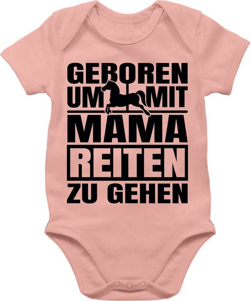 Shirtracer Shirtbody Geboren um mit Mama reiten zu gehen - schwarz Sprüche Baby von Shirtracer