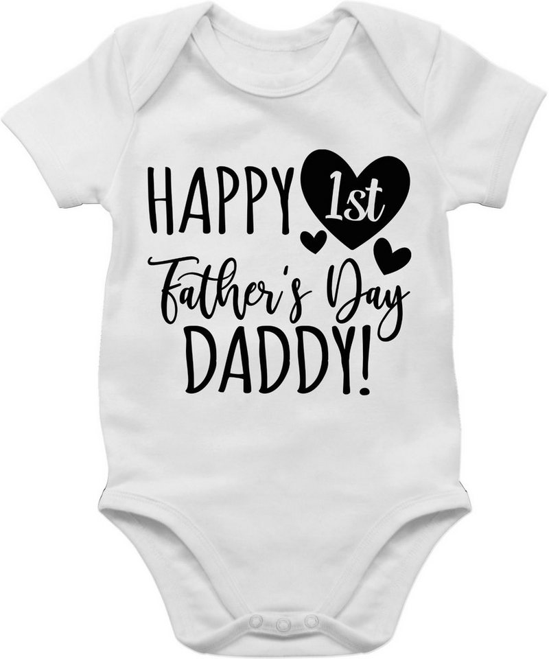 Shirtracer Shirtbody Happy 1st Father's Day Daddy! - schwarz Geschenk Vatertag Baby von Shirtracer