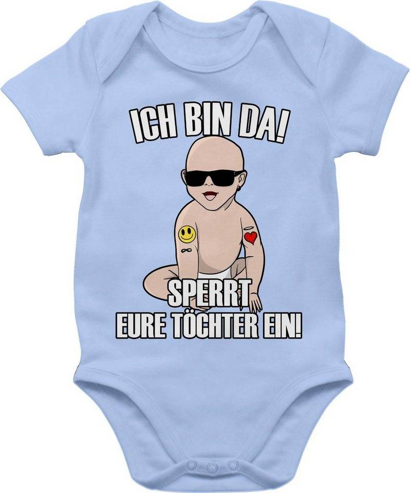 Shirtracer Shirtbody Ich bin da sperrt eure Töchter ein Sprüche Baby von Shirtracer