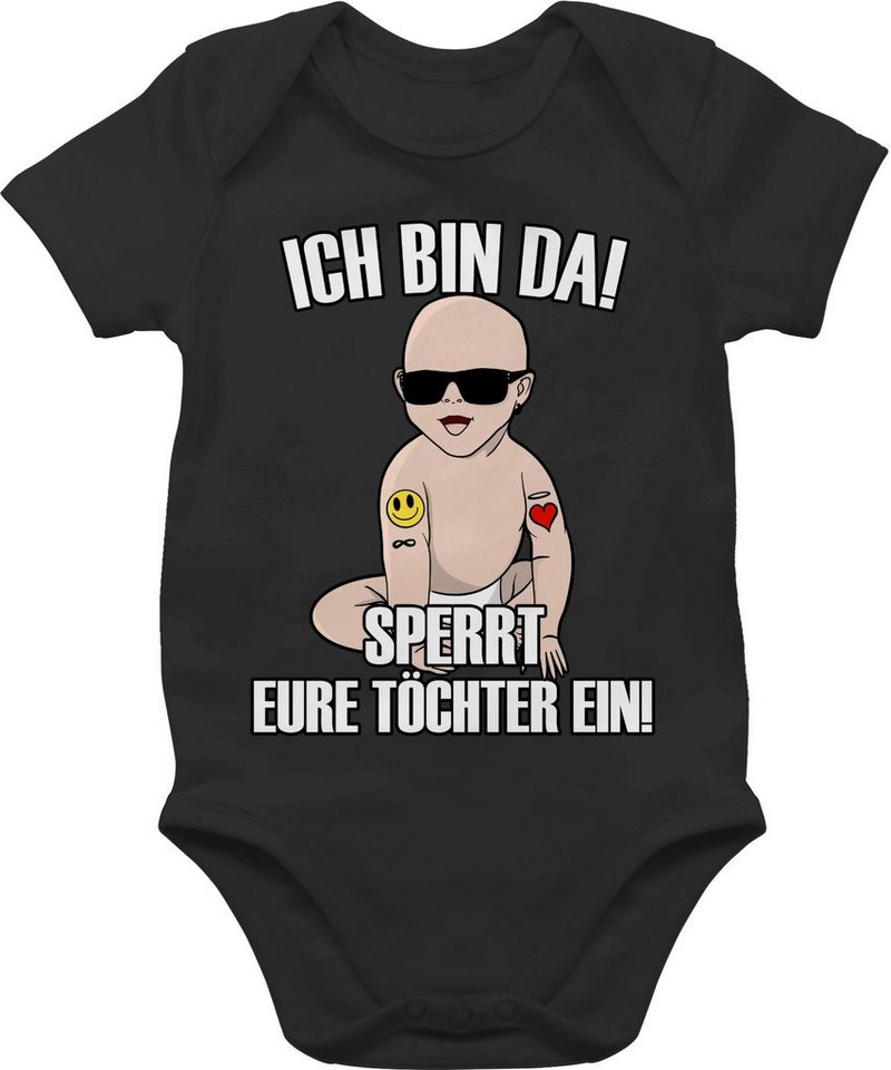 Shirtracer Shirtbody Ich bin da sperrt eure Töchter ein Sprüche Baby von Shirtracer