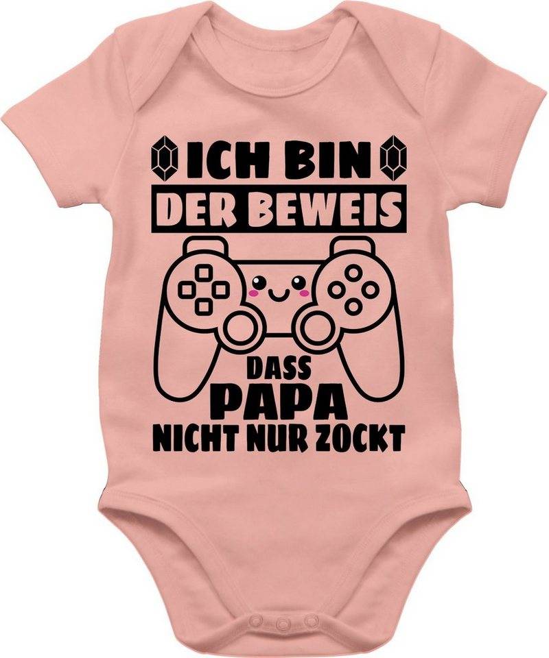 Shirtracer Shirtbody Ich bin der Beweis das Papa nicht nur zockt mit Controller - schwarz Geschenk Vatertag Baby von Shirtracer