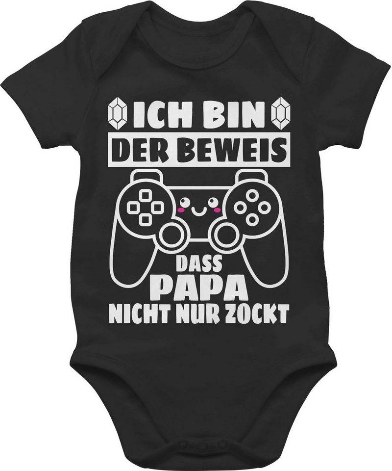 Shirtracer Shirtbody Ich bin der Beweis das Papa nicht nur zockt mit Controller - weiß Geschenk Vatertag Baby von Shirtracer