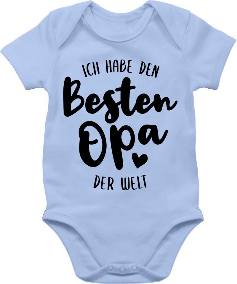 Shirtracer Shirtbody Ich habe den besten Opa der Welt schwarz Strampler Baby Mädchen & Junge von Shirtracer