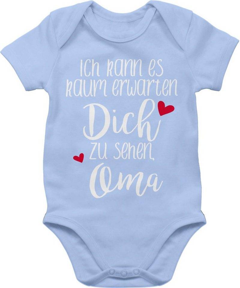 Shirtracer Shirtbody Ich kann es kaum erwarten dich zu sehen, Oma - weiß Strampler Baby Mädchen & Junge von Shirtracer