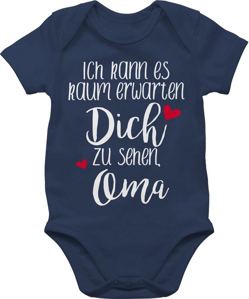 Shirtracer Shirtbody Ich kann es kaum erwarten dich zu sehen, Oma - weiß Strampler Baby Mädchen & Junge von Shirtracer