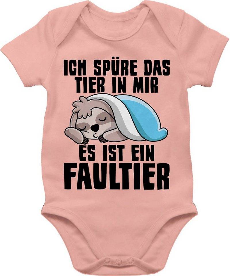 Shirtracer Shirtbody Ich spüre das Tier in mir es ist ein Faultier Sprüche Baby von Shirtracer