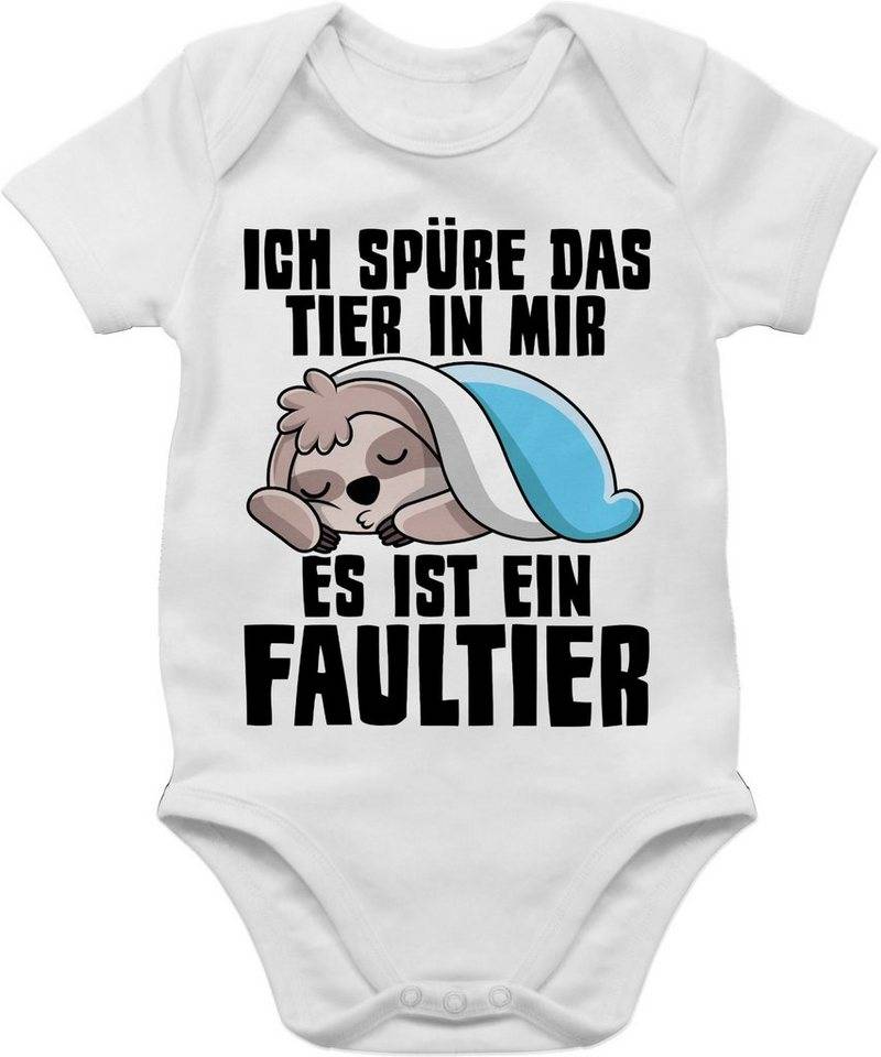 Shirtracer Shirtbody Ich spüre das Tier in mir es ist ein Faultier Sprüche Baby von Shirtracer