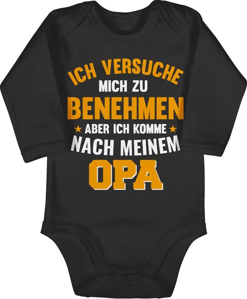 Shirtracer Shirtbody Ich versuche mich zu benehmen aber ich komme nach meinem Opa orange Sprüche Baby Shirtracer Shirtbody Ich versuche mich zu benehmen aber ich komme nach meinem Opa orange Sprüche Baby von Shirtracer