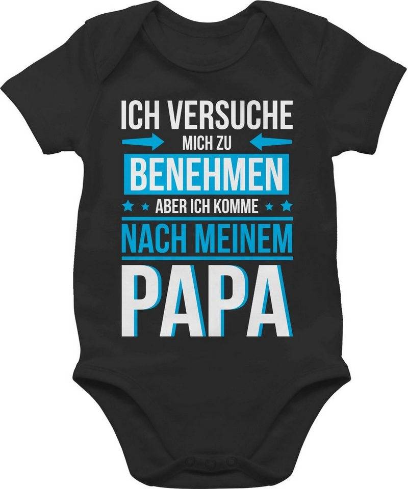 Shirtracer Shirtbody Ich versuche mich zu benehmen komme nach meinem Papa Sprüche Baby von Shirtracer