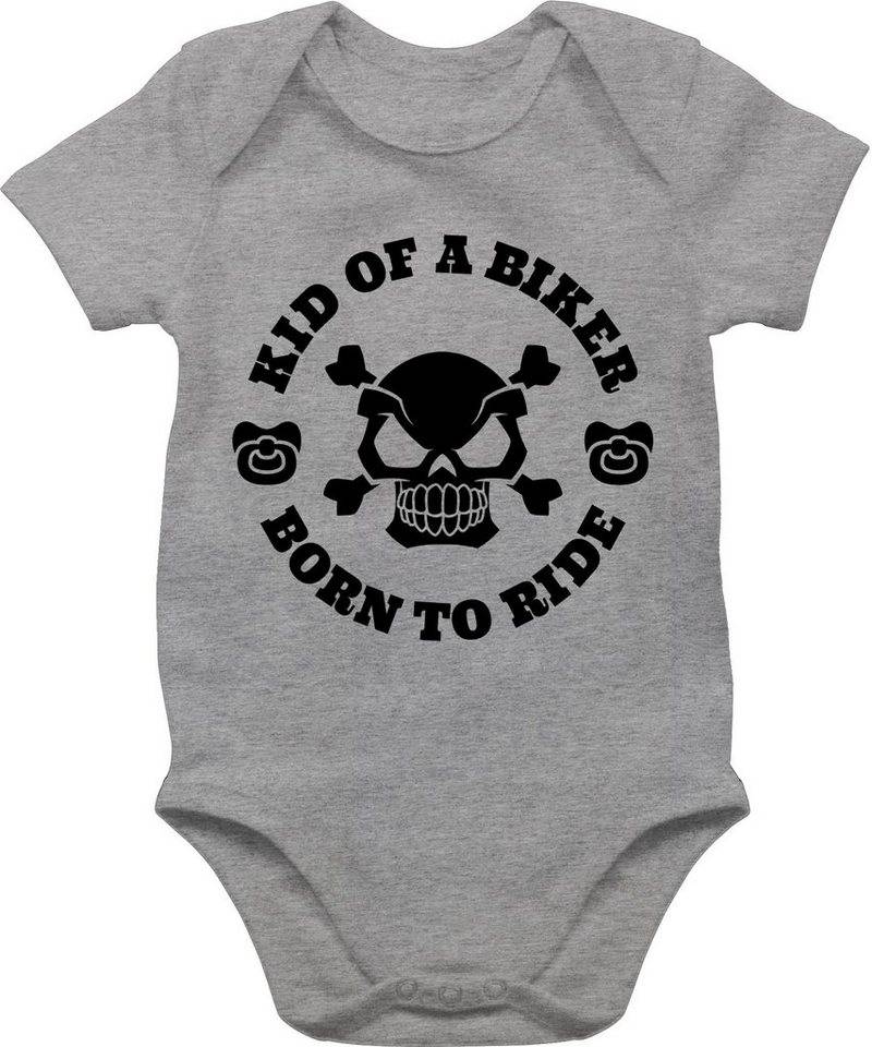 Shirtracer Shirtbody Kid of a biker born to ride mit Schnuller schwarz Sprüche Baby von Shirtracer