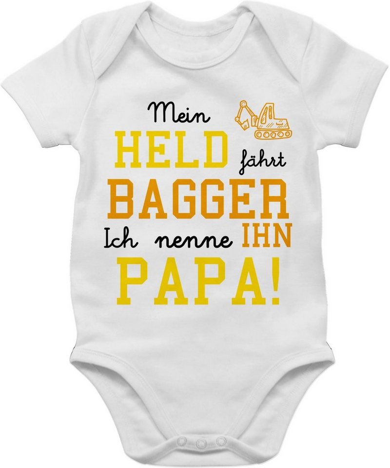 Shirtracer Shirtbody Mein Held fährt Bagger Sprüche Baby von Shirtracer