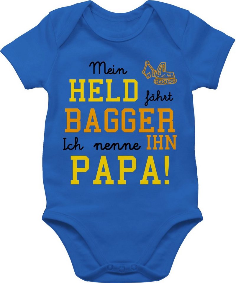 Shirtracer Shirtbody Mein Held fährt Bagger Sprüche Baby von Shirtracer