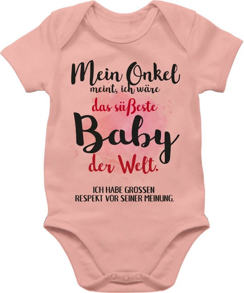 Shirtracer Shirtbody Mein Onkel meint, ich wäre das süßeste Baby der Welt. Strampler Baby Mädchen & Junge von Shirtracer