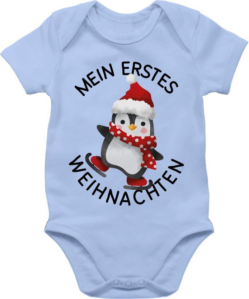Shirtracer Shirtbody Mein erstes Weihnachten mit Pinguin - schwarz Weihnachten Kleidung Baby von Shirtracer