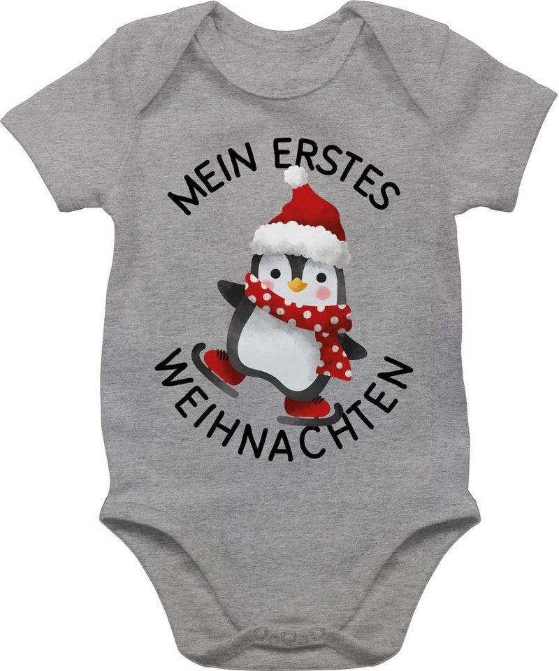 Shirtracer Shirtbody Mein erstes Weihnachten mit Pinguin - schwarz Weihnachten Kleidung Baby von Shirtracer
