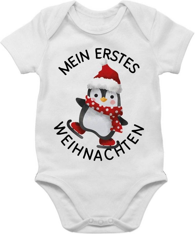 Shirtracer Shirtbody Mein erstes Weihnachten mit Pinguin - schwarz Weihnachten Kleidung Baby von Shirtracer
