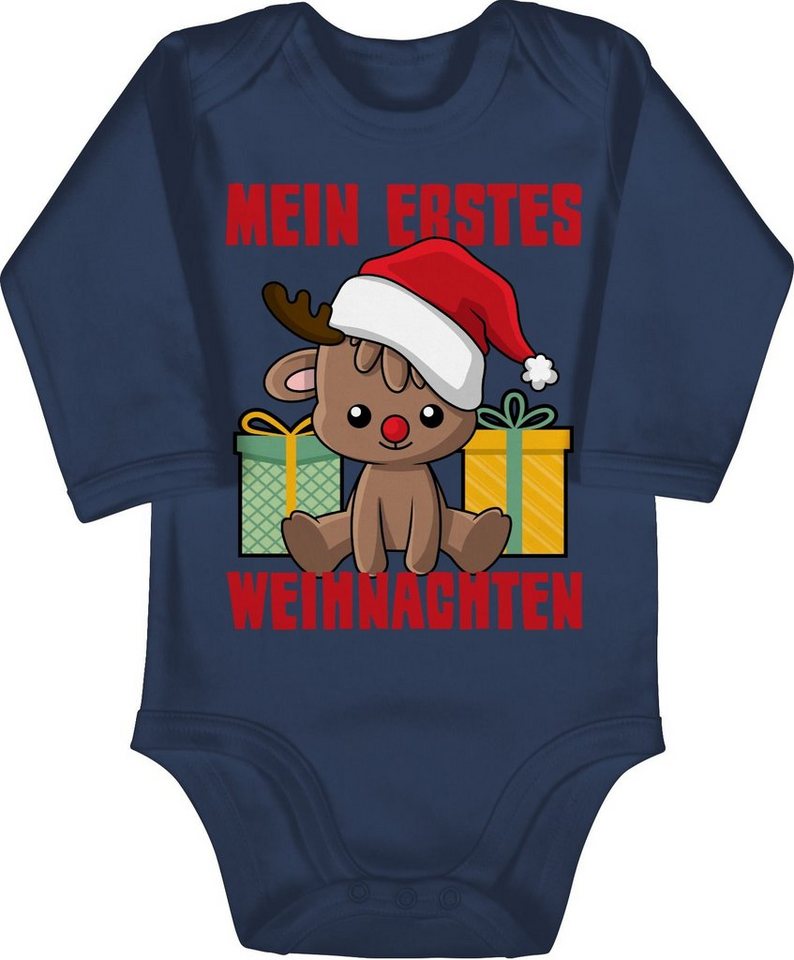 Shirtracer Shirtbody Mein erstes Weihnachten mit Rentier Weihnachten Kleidung Baby von Shirtracer